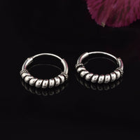 Silver Bali Coil Earrings 