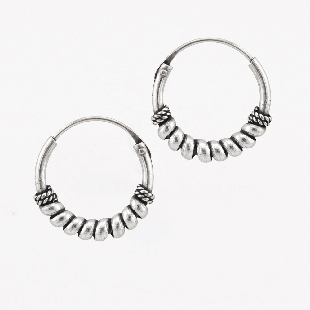 Silver Bali 'Coil' Earrings