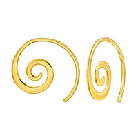 gold spiral earrings on a white background
