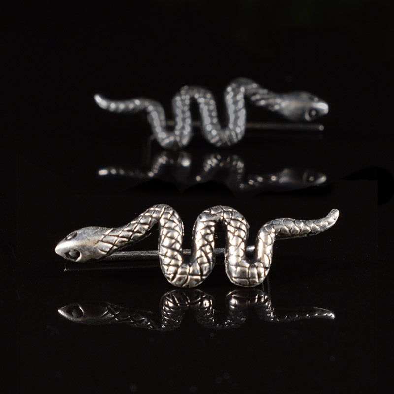 snake ear crawlers earrings in sterling silver