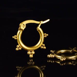 small tribal earrings in gold steel