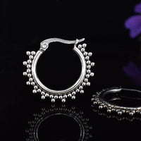 Ethnic / Tribal Dotted Hoop Earrings in Surgical Steel