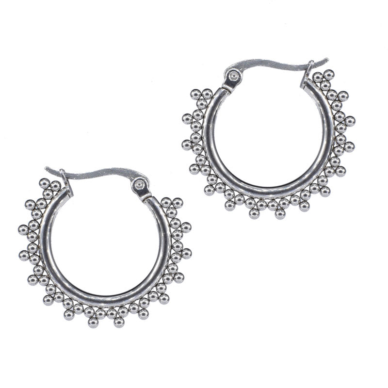ethnic dotted hoop earrings