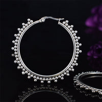 Large Tribal Ethnic Dotted Hoop Earrings in Surgical Steel