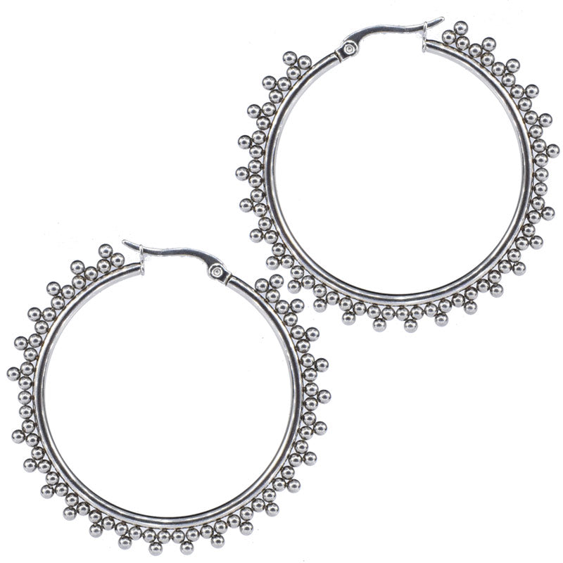 Large ethnic hoop earrings