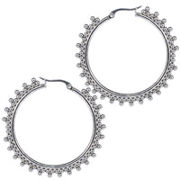 Large ethnic hoop earrings