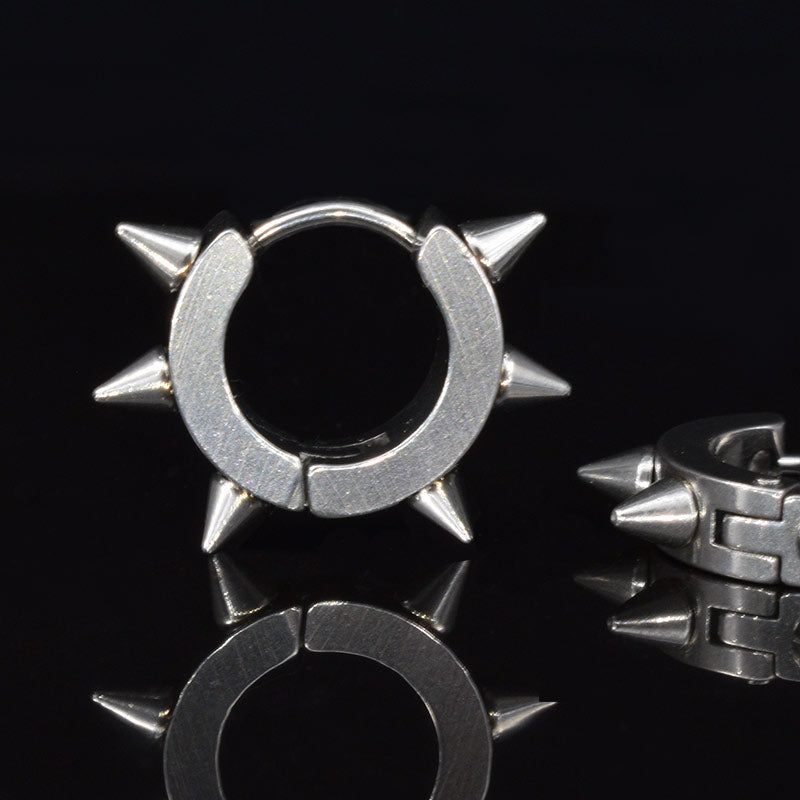huggy earrings with spikes