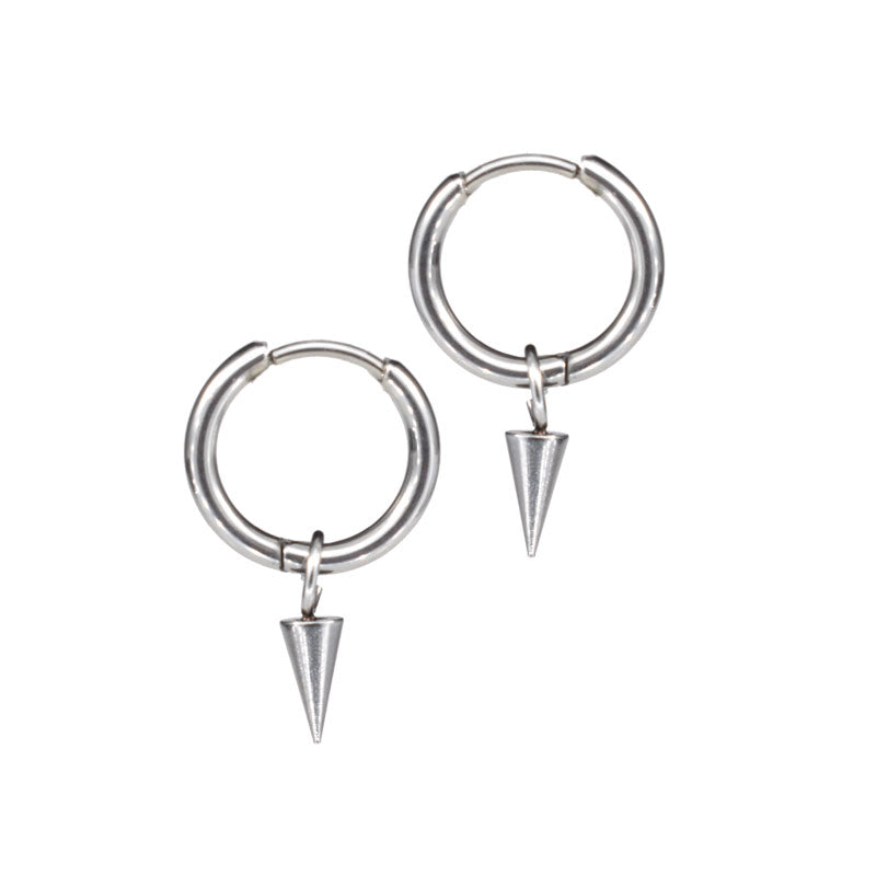 hoop earrings with dangling spike