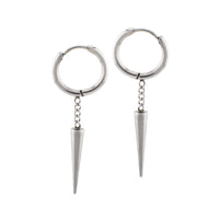 Steel Huggy Earring with Drop Spike