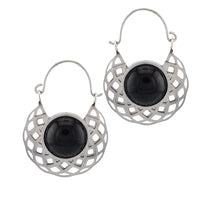 Darkflower Earrings with Black Onyx Stone