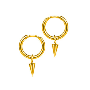 gold hoop earrings with spikes
