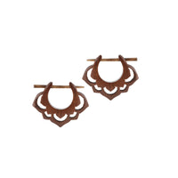 Lotus Flower Stick Earrings in Wood