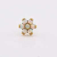 Gold Titanium Threadless Floating Opal Navel Bar
