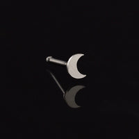 crescent moon nose stud in surgical steel
