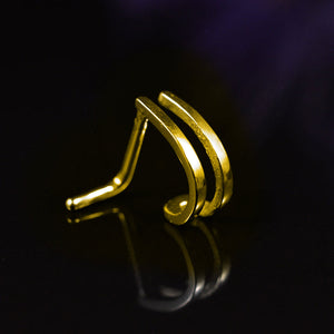Double nose ring in gold steel