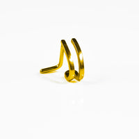 gold coloured double nose ring