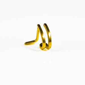 gold coloured double nose ring