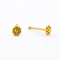 Beaded Flower Nose Stud in Gold