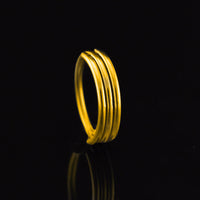 triple nose ring in gold steel