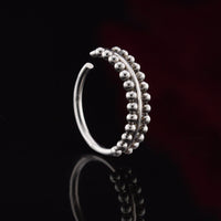 double beaded nose ring in silver surgical steel