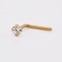 gold nose stud with CZ stone