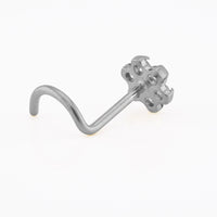 Titanium Nose Stud with Crystal Flower