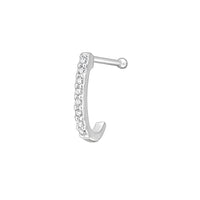 Silver Nose Curve with CZ Gems