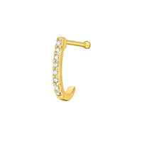 Gold Nose Curve with CZ Gems