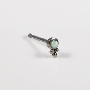 surgical steel nose stud with opalite stone