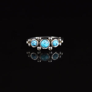 tribal style nose ring with blue turquoise stones