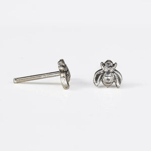 bee nose stud in sterling silver