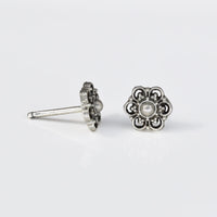 silver flower indian nose stud
