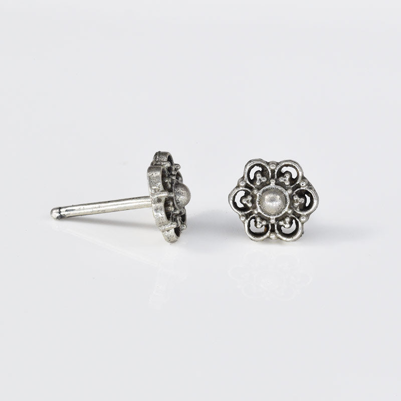 silver flower indian nose stud
