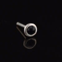 sterling silver nose stud with black onyx stone