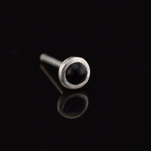 sterling silver nose stud with black onyx stone