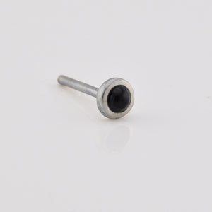 Silver Nose Stud with Onyx Stone