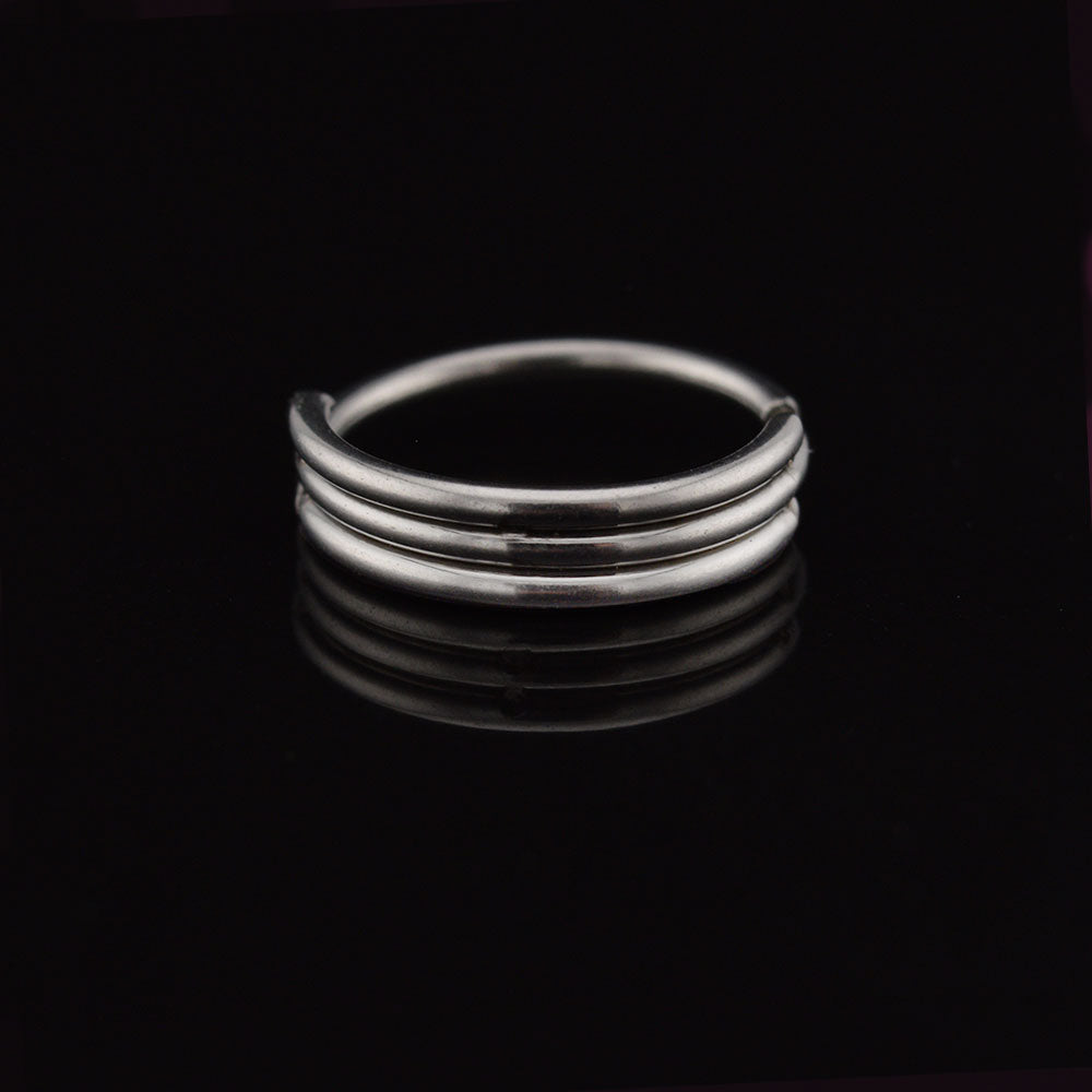 Triple nose ring 3 bands in steel