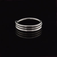 Triple nose ring 3 bands in steel