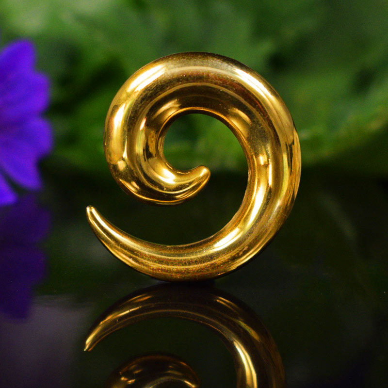 gold steel ear spiral stretcher