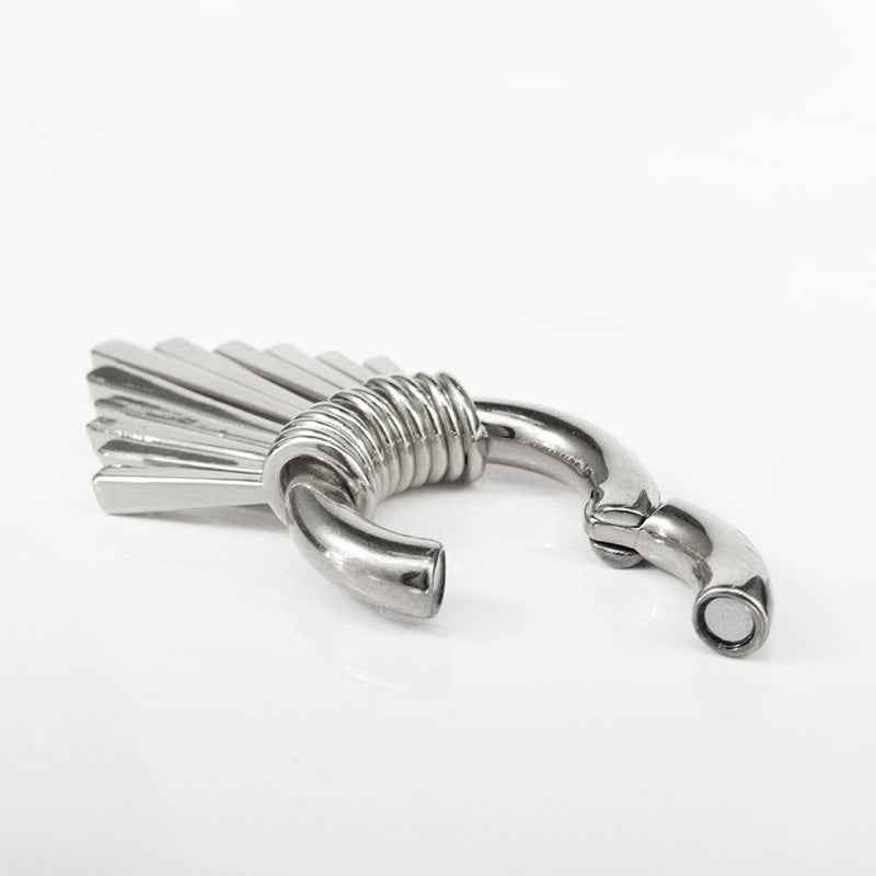 hoop ear weights with hanging rays and magnetic clasp