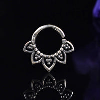 Silver Septum Ring, Small Pretty Indian Design