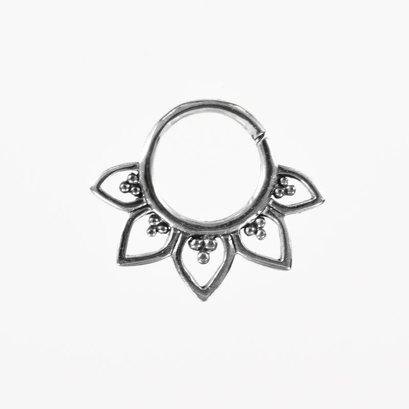 tribal silver septum ring