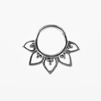 tribal silver septum ring