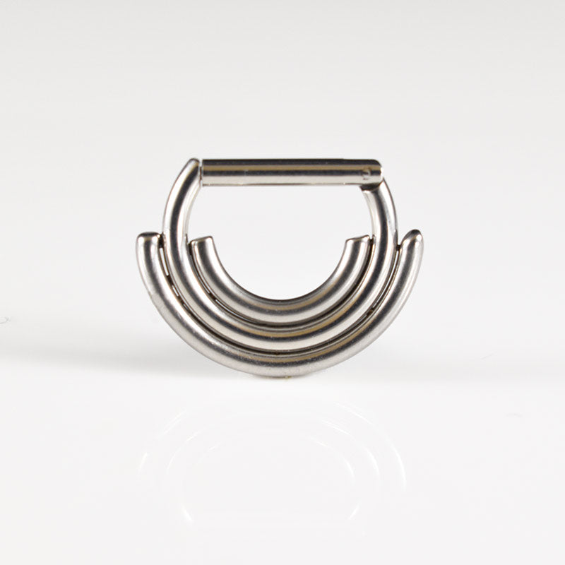 very small septum clicker ring with triple rings