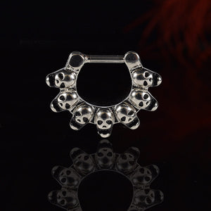 skulls septum clicker ring