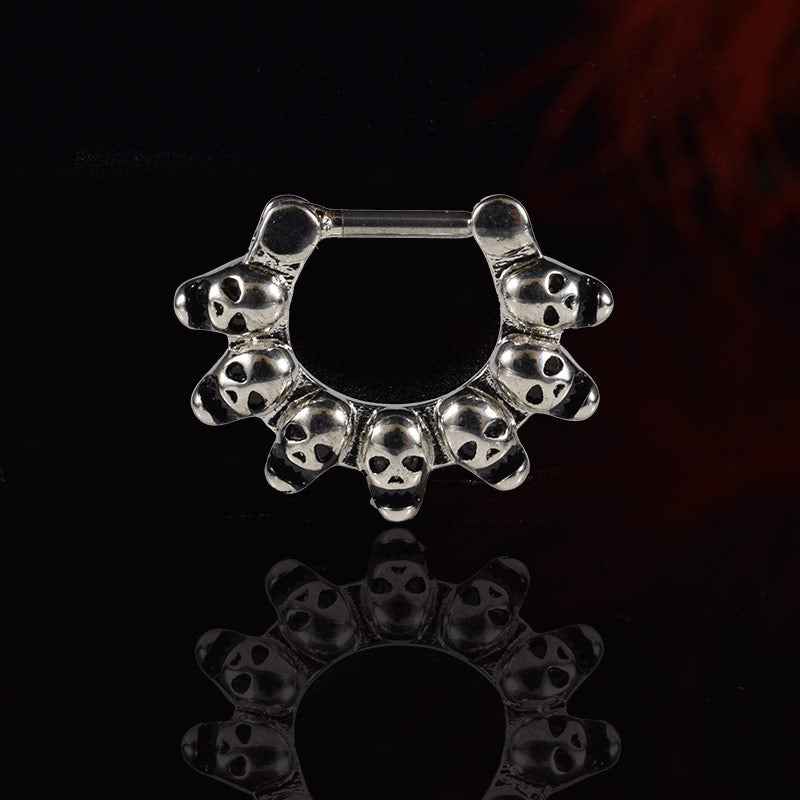 skulls septum clicker ring