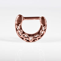 small rose gold septum clicker ring