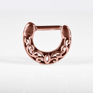 small rose gold septum clicker ring