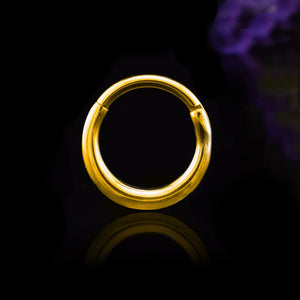 simple plain gold hinged segment clicker ring for piercings