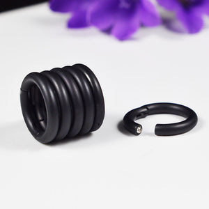 ear sleeves stacking rings in matt black